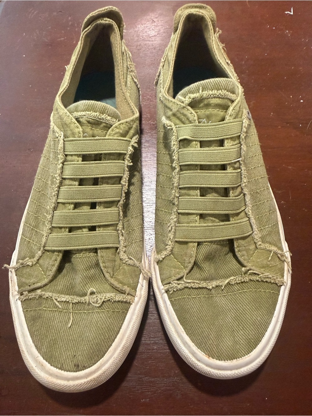 Blowfish Olive Green Canvas Slip-On Sneakers